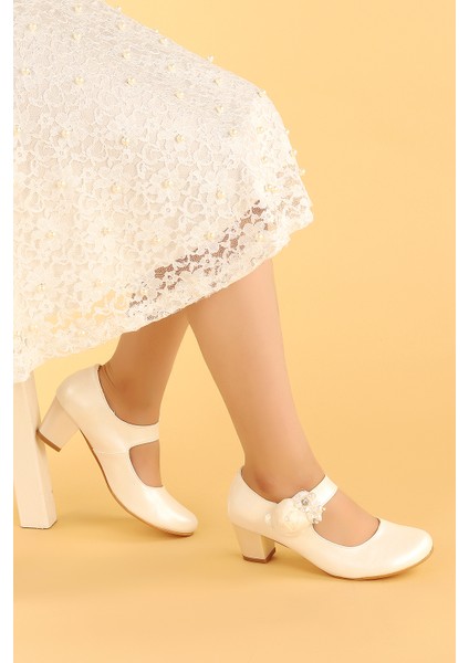 Angelina Cilt Günlük Kız Çocuk 4 Cm Topuklu Abiye Ayakkabı