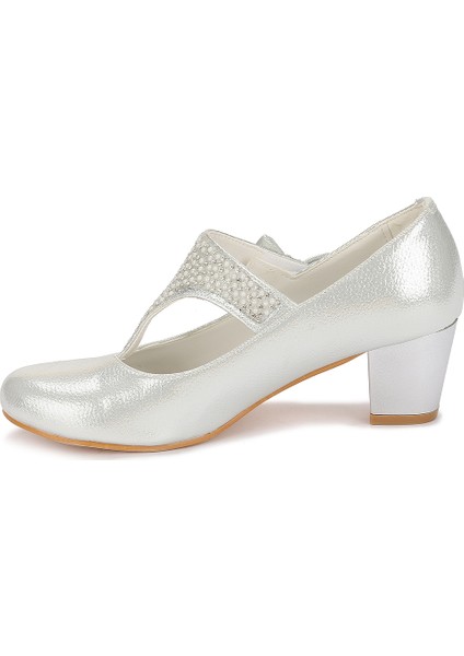 Kiko 755 Vakko Günlük Kız Çocuk 4 cm Topuk Babet Ayakkabı Gümüş indirimleri