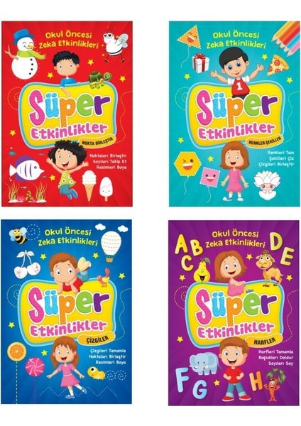 Okul Öncesi Süper Etkinlikler Seti 4 Kitap