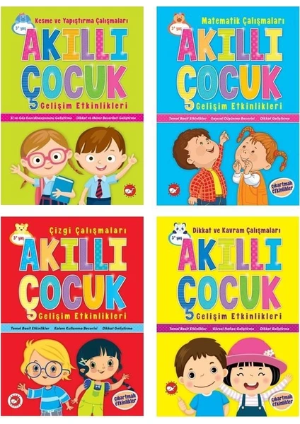 Okul Öncesi Akıllı Çocuk Gelişim Etkinlikleri Seti 4 Kitap (3+)