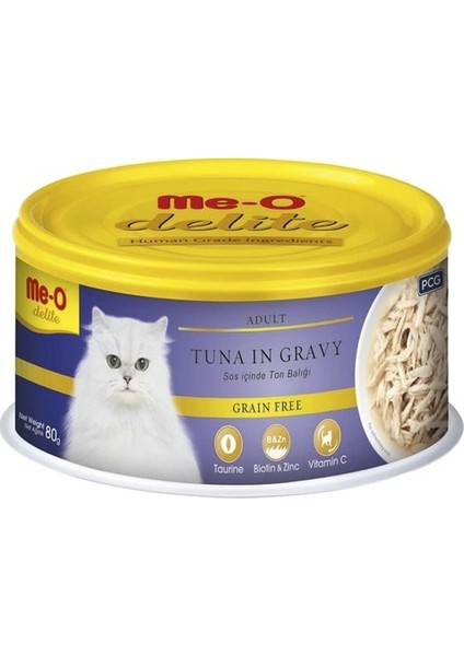 Me-O Delite Sos İçinde Ton Balığı Etli Konserve Kedi Maması 80 gr x 6 Adet fiyatları