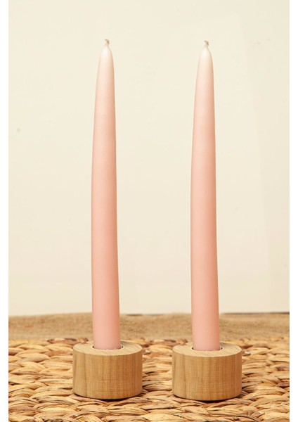 2'li Şamdan Mumu Pembe- 25 cm