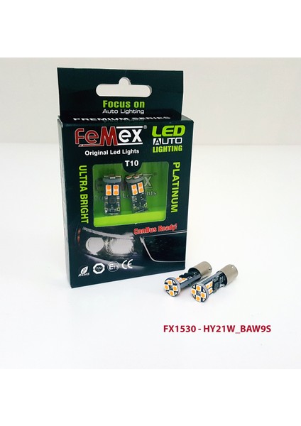 Platinum H21W BAW9S 12LEDLI 650 Lumen Turuncu LED Ampul Aktif Canbus