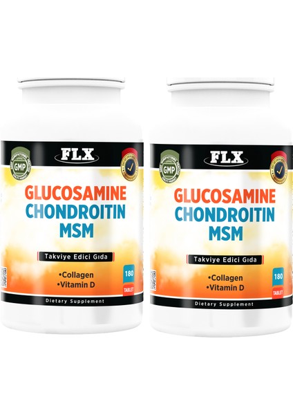 Glucosamine Chondroitin Msm Collagen Vitamin D 180 Tablet x 2 Kutu 360 Tablet