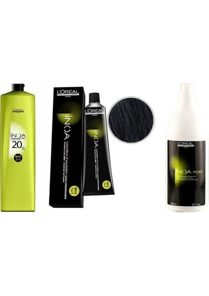 Loreal Inoa Krem Oksidan 20 Vol. %6 1000 Ml+Post Boyalı Saç Şampuanı 1500 Ml+No:2,10 Saç Boyası