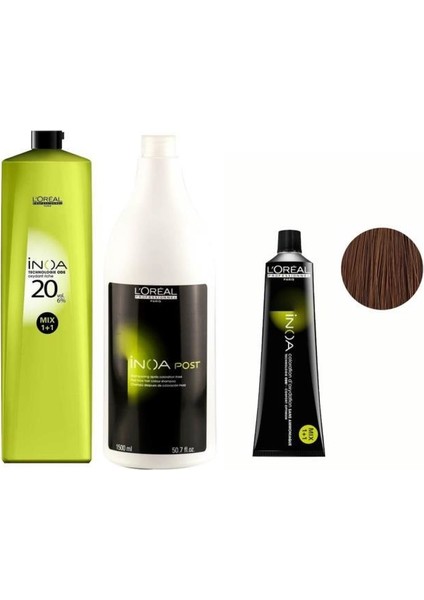 Loreal Inoa Krem Oksidan 20 Vol. %6 1000 Ml+Post Boyalı Saç Şampuanı 1500 Ml+No:7,1 Saç Boyası