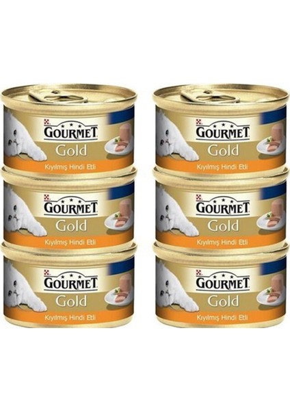 Gourmet Gold Kıyılmış Hindili Yaş Kedi Maması 85 gr x 6 Adet
