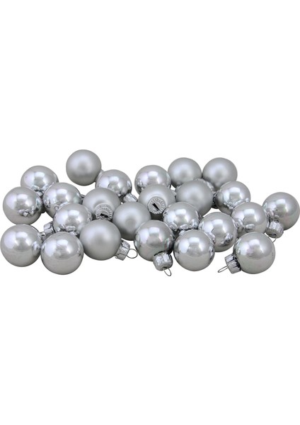 Yılbaşı Çam Ağacı Süs Top 60 Parça Gri