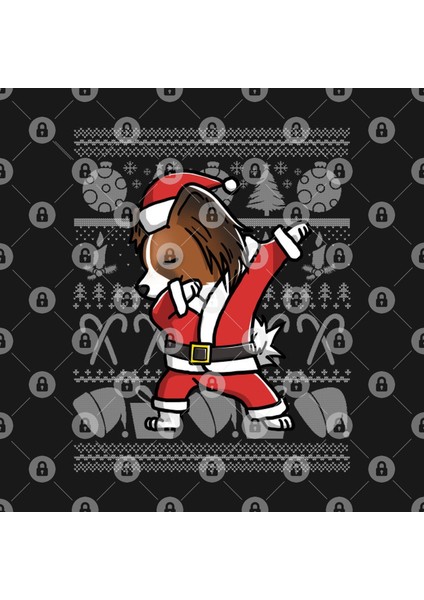 Dabbing Papillon Ugly Christmas Sweater Graphic Kupa Bardak