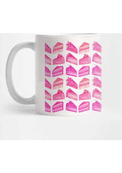 Pink Cake Slices Kupa Bardak