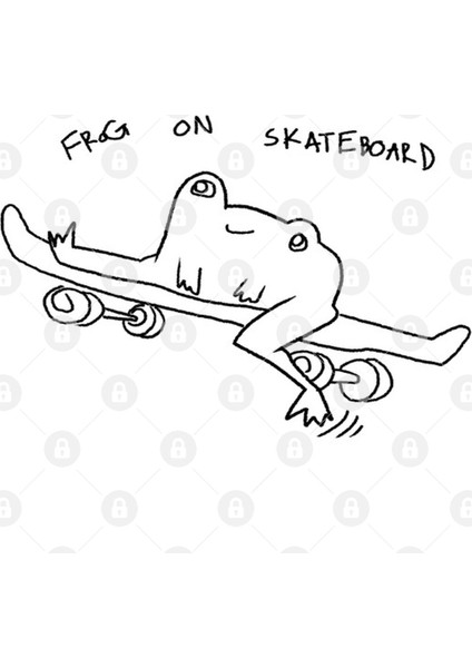 Frog On Skateboard (Line Ver.) Kupa Bardak