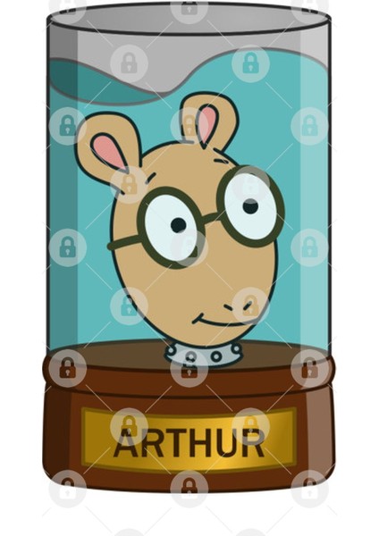Arthur Head İn A Jar - Arthur/Futurama Mashup Kupa Bardak