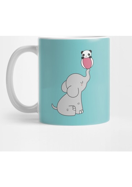 Kawaii Cute Elephant And Panda Kupa Bardak