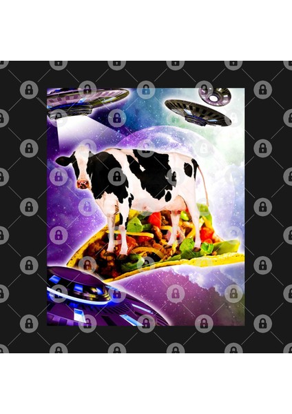 Cow Riding Taco In Space With Ufo Kupa Bardak