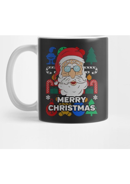 Santa Claus Merry Christmas Ugly Sweater Style Kupa Bardak