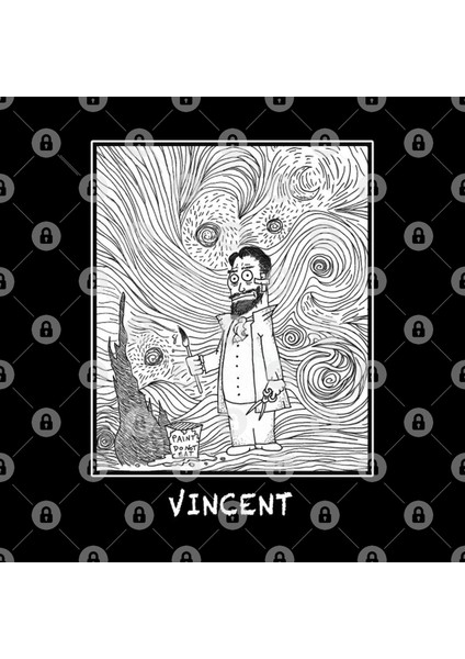 Vincent Van Gogh B&W Starry Night Kupa Bardak