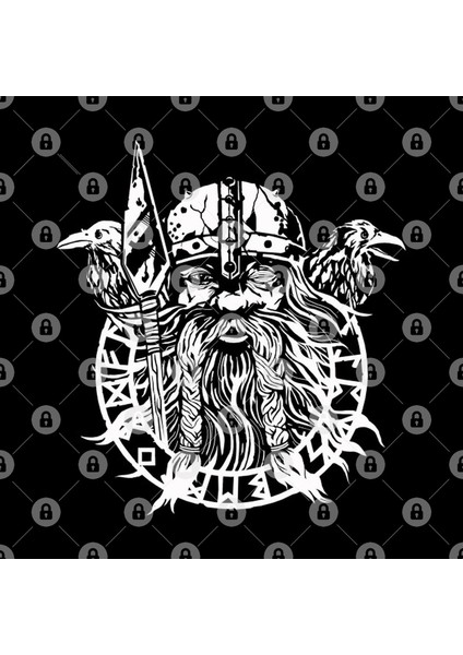 Odin Featuring Huginn And Muninn Kupa Bardak