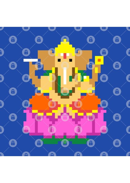 Ganesha Pixel Kupa Bardak