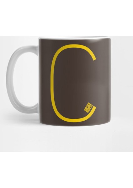 Letter C Simple Thin Clean Minimalist Line Initial Kupa Bardak