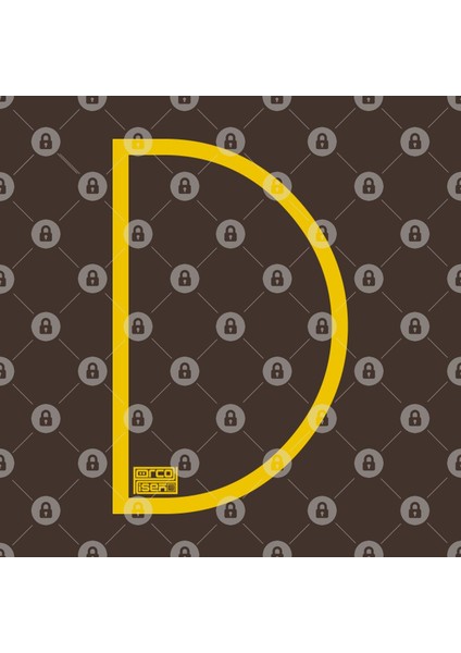 Letter D Simple Thin Clean Minimalist Line Initial Kupa Bardak