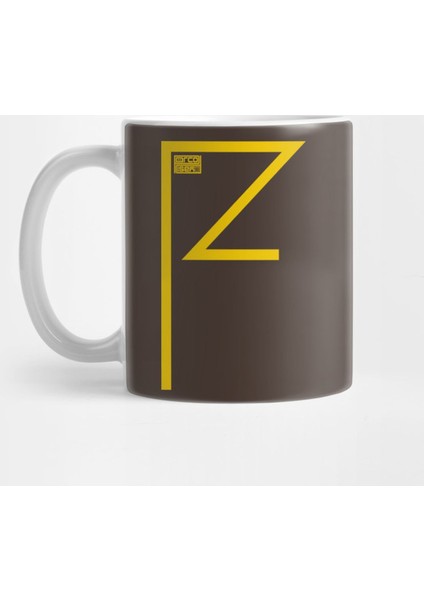Letter F Simple Thin Clean Minimalist Line Initial Kupa Bardak