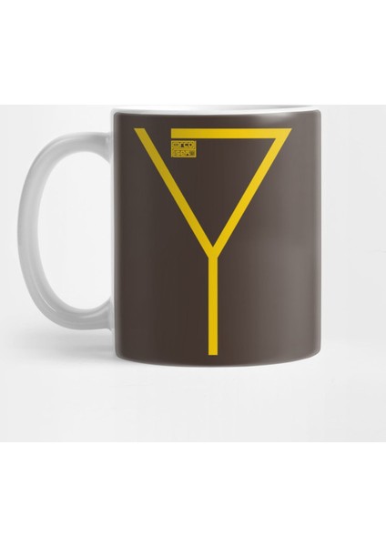 Letter Y Simple Thin Clean Minimalist Line Initial Kupa Bardak