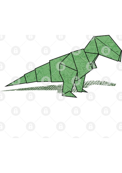 T-Rex Origami Kupa Bardak