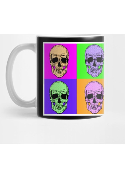 Bright Skulls . Pop-Art Design. Comic Style Kupa Bardak