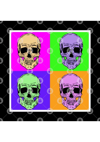 Bright Skulls . Pop-Art Design. Comic Style Kupa Bardak