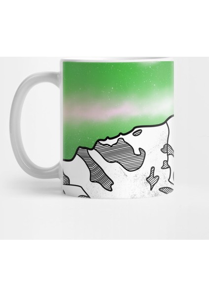 Mountain Landscape Line Art Kupa Bardak