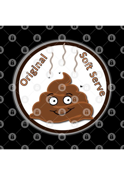 Poo Smiley Face Emoji - Original Soft Serve Kupa Bardak