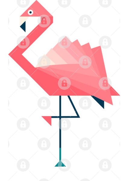 Pink Flamingo Origami Kupa Bardak