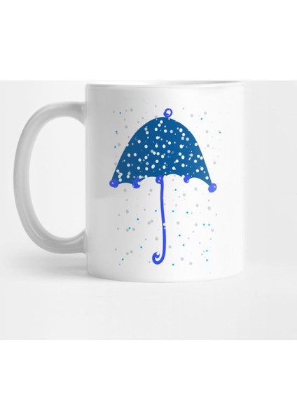 Dark Blue Umbrella Kupa Bardak