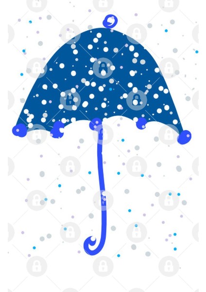 Dark Blue Umbrella Kupa Bardak
