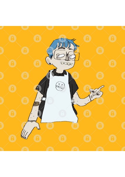Blue Hair With An Apron Kupa Bardak