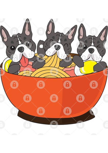 French Bulldog Japanese Ramen Kupa Bardak