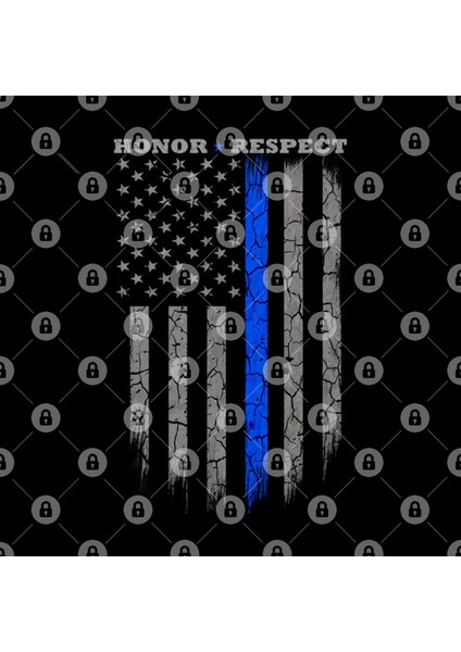 Honor Respect Thin Blue Line Flag Kupa Bardak