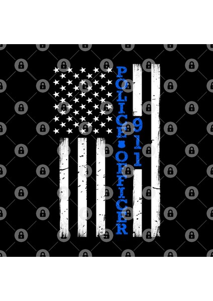 Thin Blue Line Police Officer Flag Kupa Bardak