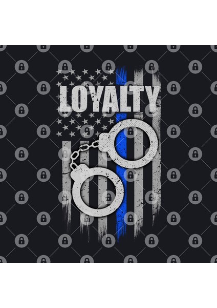 Thin Blue Line Flag Loyalty Handcuffs Kupa Bardak