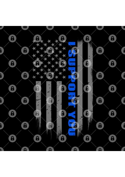 Police Officer Support Thin Blue Line Flag Kupa Bardak