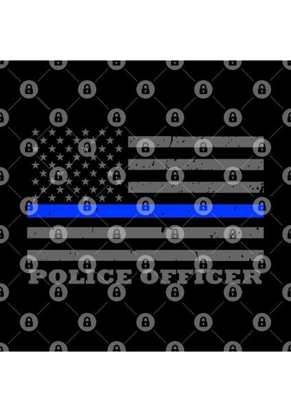 Police Officer Thin Blue Line Flag Kupa Bardak