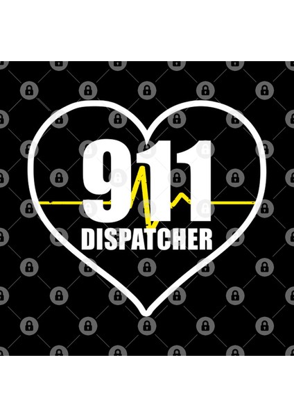911 Dispatcher Heart Thin Gold Line Kupa Bardak