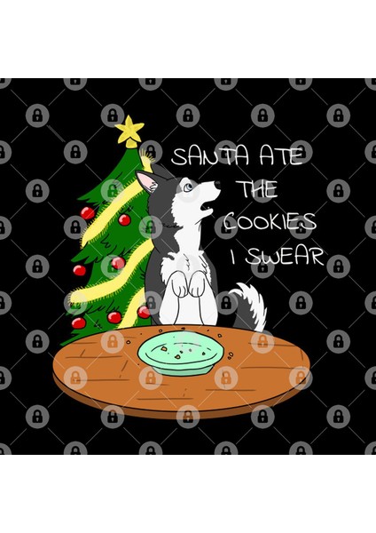 Funny Husky Santa Ate The Cookies Christmas Kupa Bardak