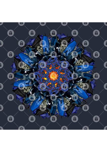 Vampire Dark Blue Mandala Kupa Bardak