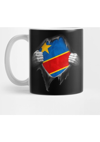 Congo Flag Congolese Roots Dna Pride Gift Kupa Bardak