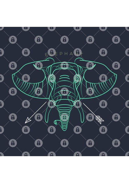 Elephant Thin Line Drawing Kupa Bardak