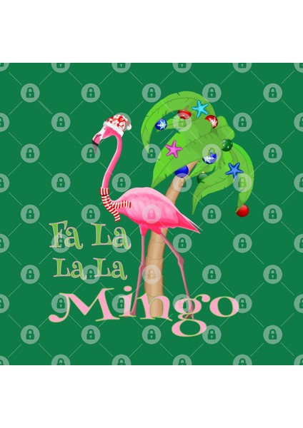Fa La La La Mingo Pink Flamingo Tropical Christmas Kupa Bardak