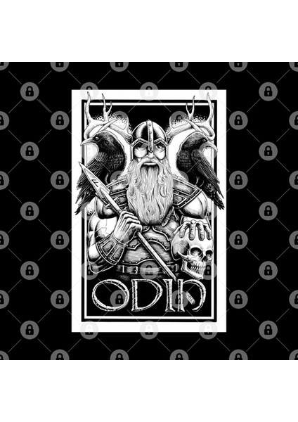 Odin – The All Father - Black And White Kupa Bardak