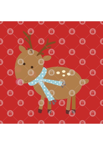 Reindeer Wearing A Scarf Kupa Bardak