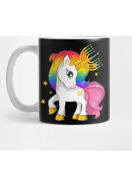 Funny Jewish Unicorn Menorah Hanukkah Kupa Bardak